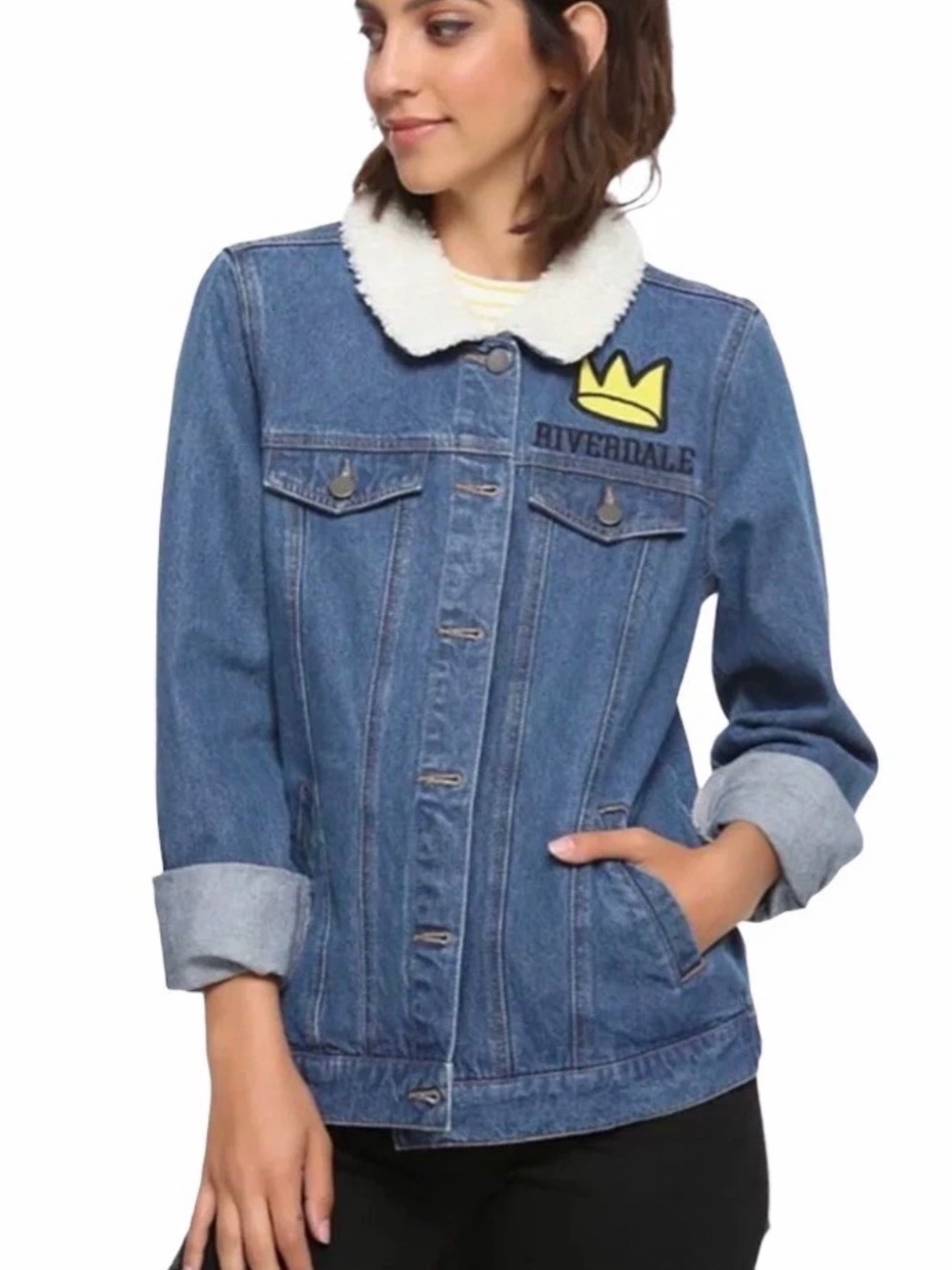 Riverdale Women's Denim Jacket Jeans Bomber Jean Jacket Size: Large